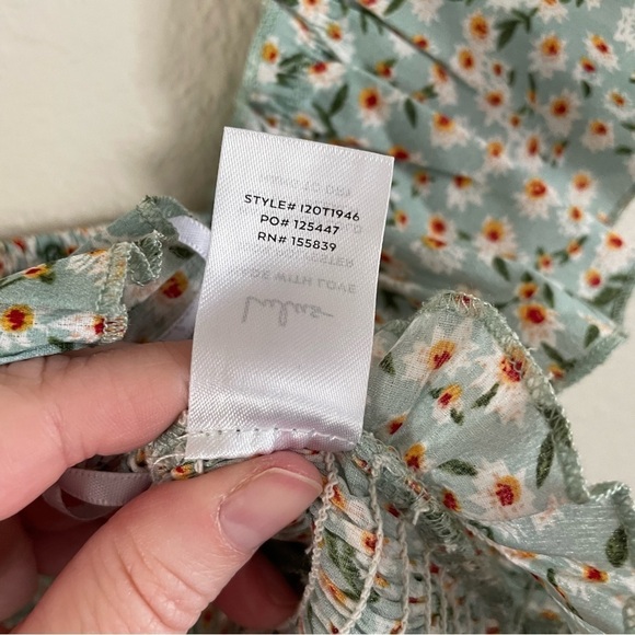 NWT Lulus Flourishing Dreams Floral Print Crop Top Mint Green Size Medium - Picture 12 of 12